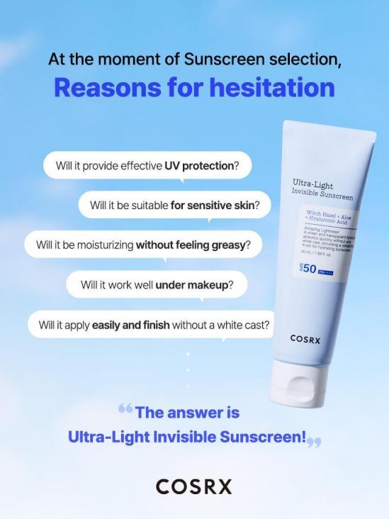 COSRX Ultra Light Invisible Sunscreen SPF50+/PA++++