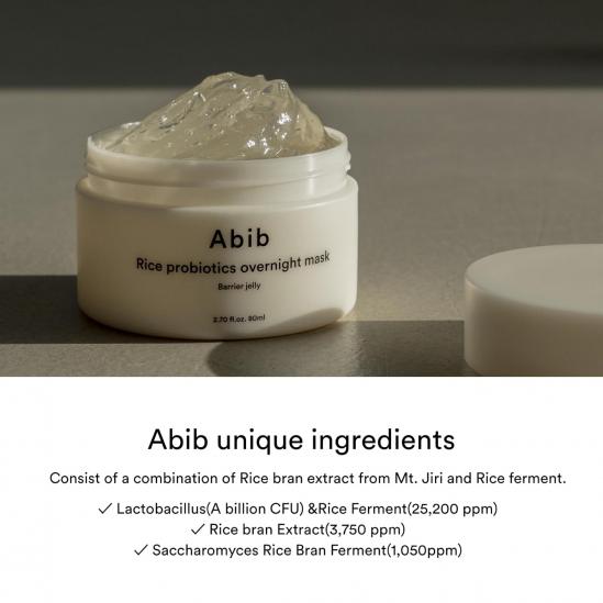 Abib Rice Probiotics Overnight Mask Barrier Jelly 80мл