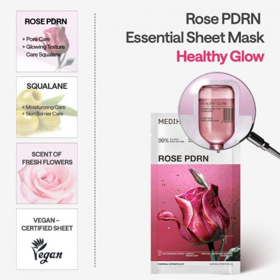  Mediheal Rose PDRN Essential Mask Healthy Glow 