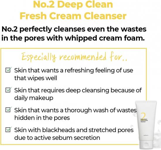  Numbuzin - No.2 - Deep Clean Fresh Cream Cleanser - 120ml