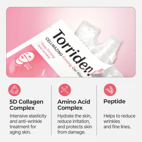 Колагенова гел маска за лице и шия Torriden Cellmazing Firming Gel Mask 1 бр.