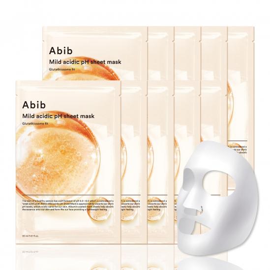  Box of 10 sheet masks Abib Mild Acidic pH Sheet Mask Glutathiosome Fit